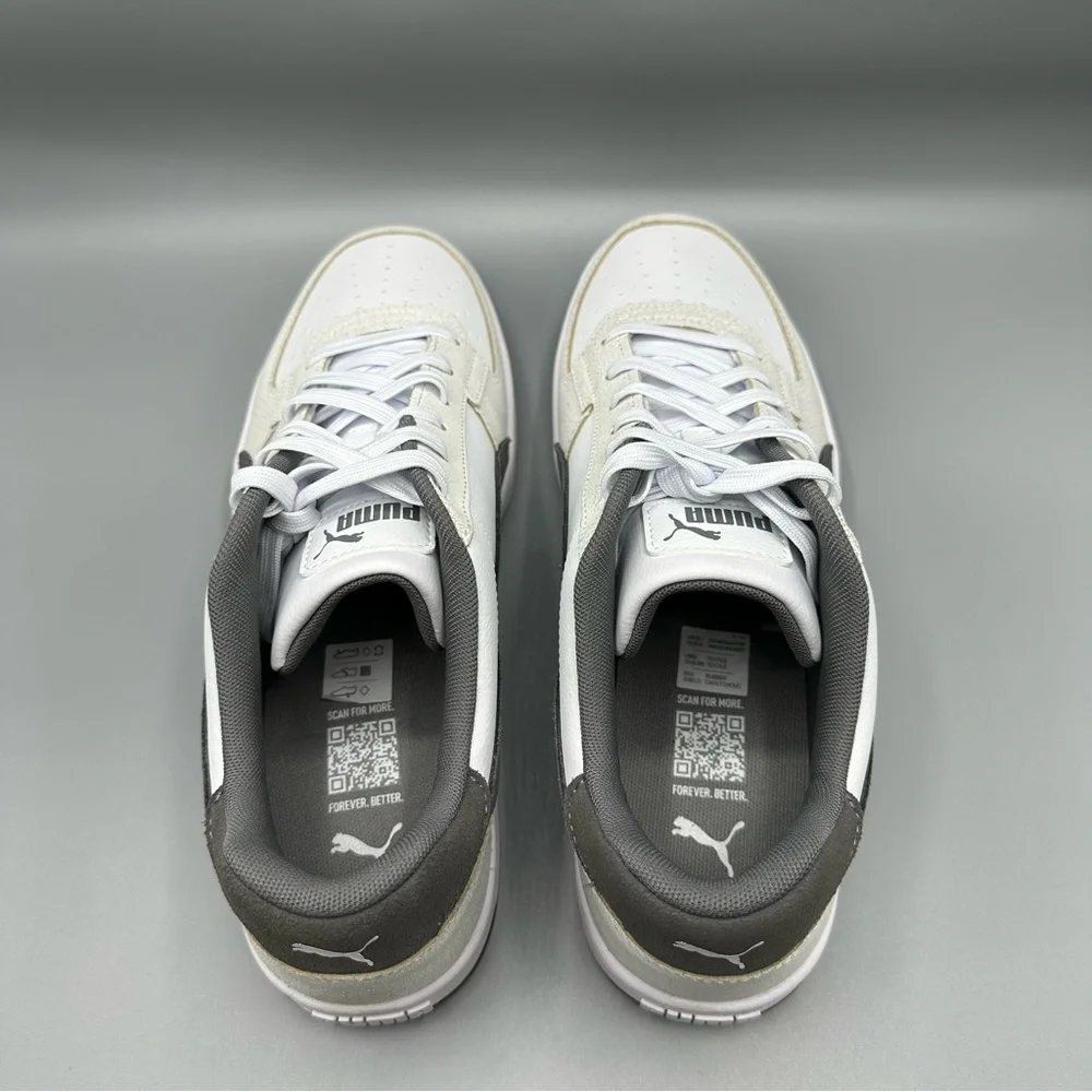 Puma Men's White and Gray faux leather Sneakers Mens size 11
